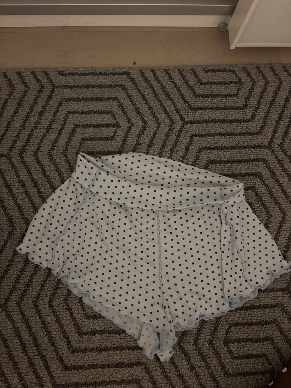 Free People Light Blue Polka Dot Short
